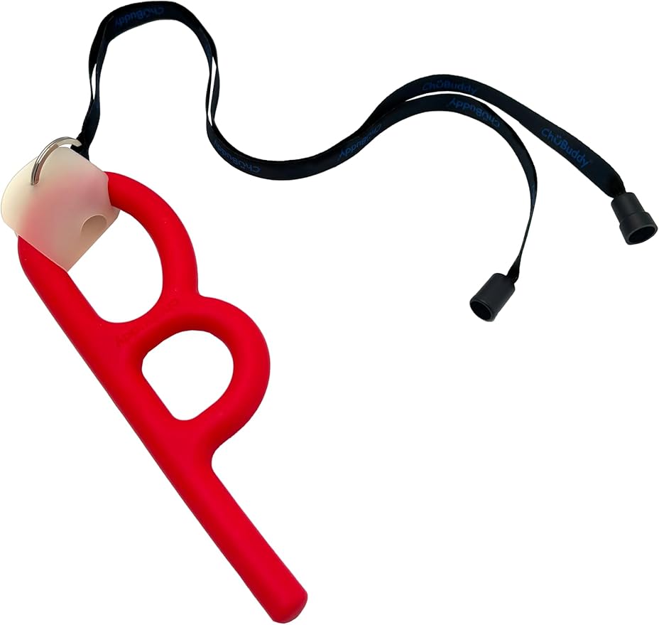 ChuBuddy Chewy Holder 4 Pack: Two Black Clip-On Tether Bracelets & Two Black Neck Lanyards for Autism, ADHD, Oral Sensory Needs, Special Needs, or Anxiety – Ages 3+