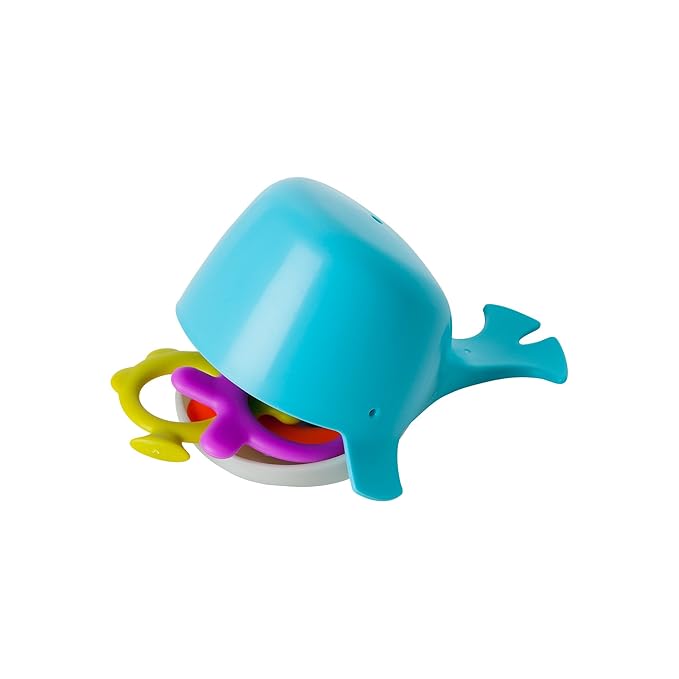 Boon Chomp Whale Bath Toy - Interactive Baby Bath Toys for Sensory Fun - Sensory Toddler Toys for Bath Time - Baby Gifts and Toddler Water Toys - Aqua - Ages 12 Months and Up