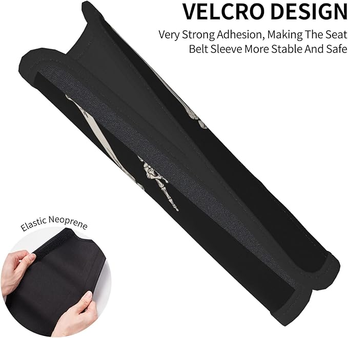 Skeleton Skull Seat Belt Cover Fits Cars Trucks SUV Sedans Air Permeability Car Seatbelt Strap Cover, Auto Interior Accessories Protector