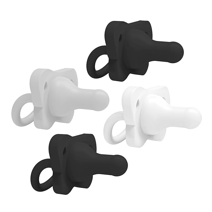 Dr. Brown's HappyPaci 100% Silicone Baby Pacifier, Contoured One-Piece Design, Gray, Black, White, 0-6m, BPA-Free, 8-Pack