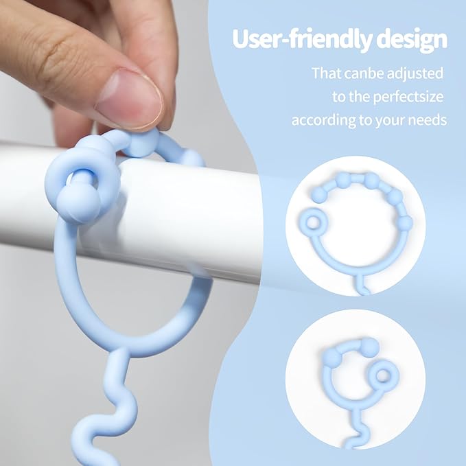 Toy Straps for Baby, Pacifier Holder Clip with Self-Adjusting Bayonet, Pure Silicone Material Without BPA; Can Be Used for Teethers, Feeding Bottles, Toys, Baby Cribs, High Chairs(5PS)
