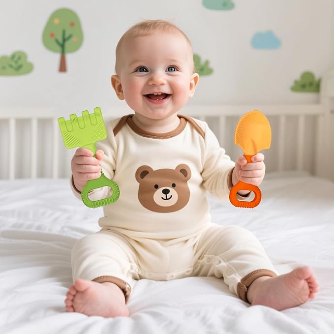 Silicone Baby Teether Toys for Baby Girls & Boys, Teething Relief Chew Toys for Infants, Toddlers, 3+ Months