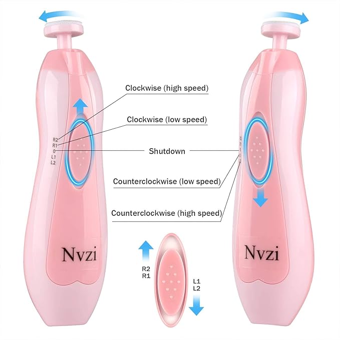 Baby Nail Trimmer Electric, Electric Nail File Baby Nail Clippers with Light, Toe Nail Sander for Thick Nails, Infant Nail Clippers for Newborn Or Toddler Toes and Fingernails(Pink)