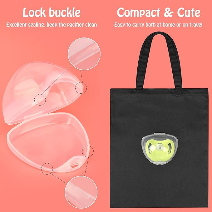 Accmor Pacifier Case, Pacifier Holder Case, Pacifier Container for Travel, BPA Free, Transparent, 4 Pack