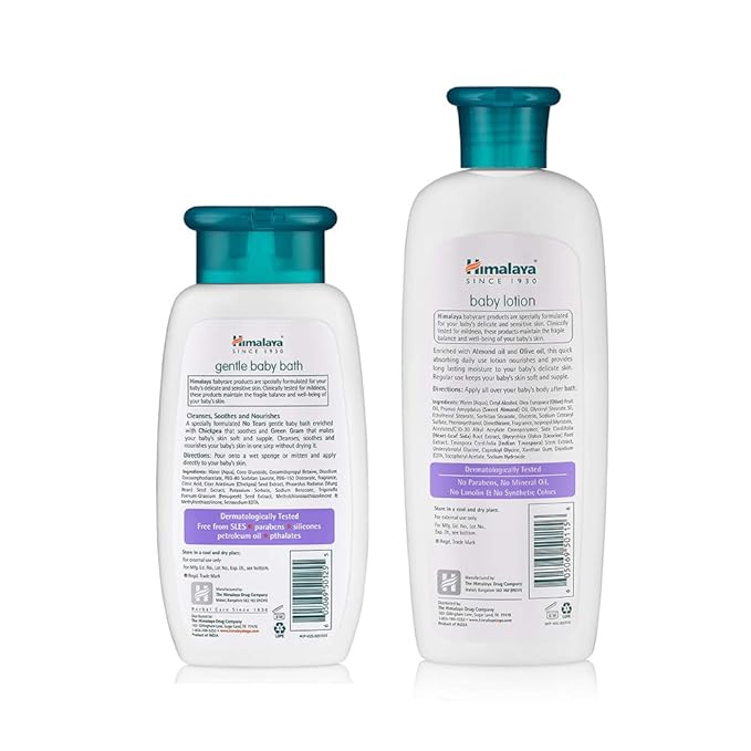 Himalaya Gentle Baby Bath Plus Gentle Baby Lotion 6.76 oz/200 gm - BUNDLE