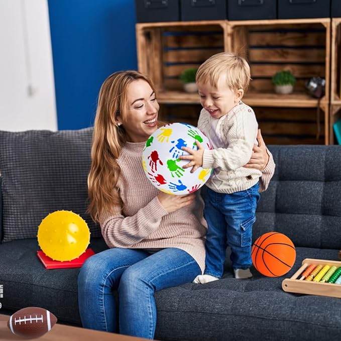 Balls for Toddlers 1-3,Toddler Sports Toys,Set of 7 Kids Ball Soft Foam Baby Sports Balls- Soccer Ball Basketball Baseball Rugby Bounce Ball Playground Indoor Outdoor Toys Gifts,with Free Bump/Bag