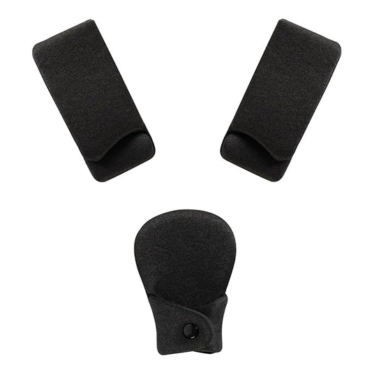 Innokids Car Seat Strap Cover Set for Baby Kids Seat Belt Covers with Crotch Pad Back Anti-Slip Design for Car Seats Pushchair Stroller (Medium (5.9”L), Black Grey-1)