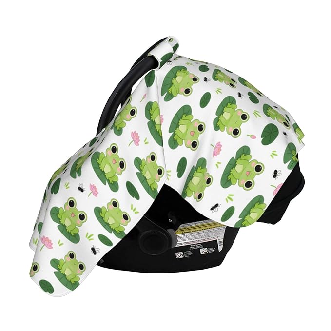 Frog Baby Car Seat Canopy Cover Multi Use Nursing Cover for Mom Nursing Covers Newborn Frog Shower Gift