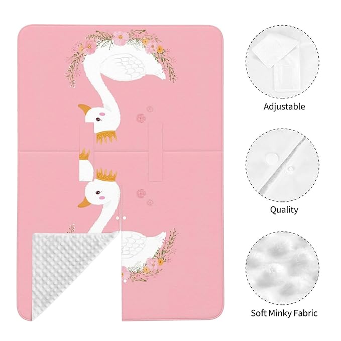 KiuLoam Cute Swan Floral Baby Car Seat Canopy, Nursing Cover Breastfeeding Scarf, Stretchy Soft Breathable Infant Carseat Cover for Babies Boys Girls