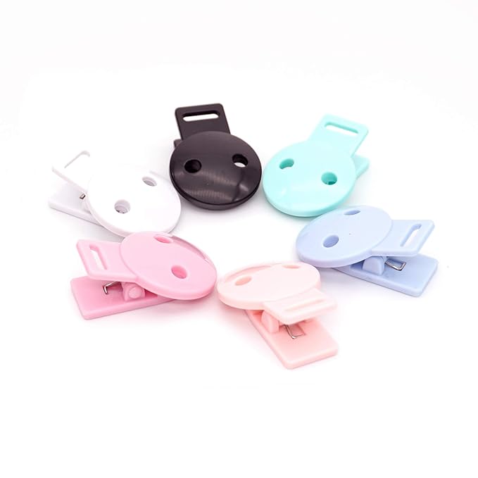 18pcs/Pack Round Head Plastic Pacifier Clip Clasps Soother Holder for DIY Beads Paci/Pacifier/Dummy Chain Holder Clip Baby Accessories