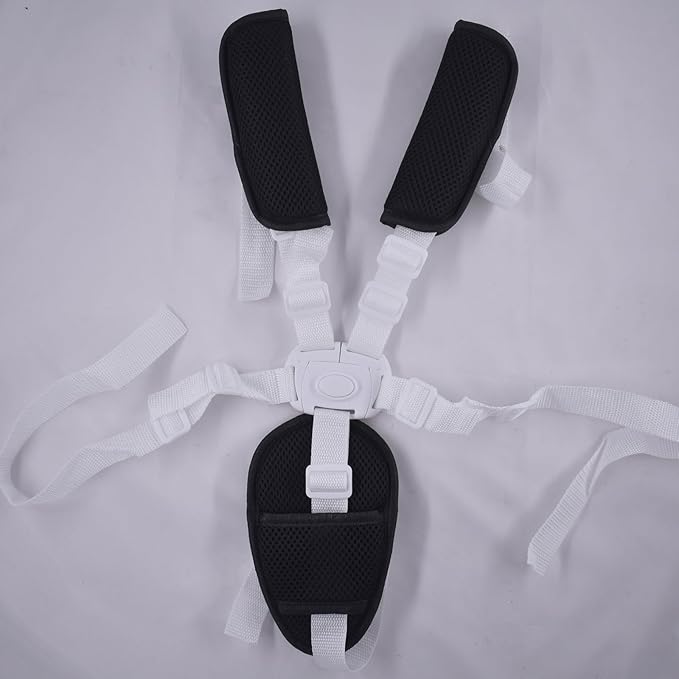 3 Pack Seat Straps Shoulder Pads, Stroller Strap Crotch Cushion,Soft Seat Straps Covers Suit for Kids,Pushchair, Stroller,High Chair(Black)