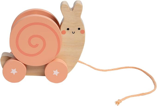 Pearhead Montessori Snail Pull Toy, Pull Along Wooden Toy, Early Development Push and Pull String Toy, Motor Skill Toy for Toddlers Ages 1+ Year