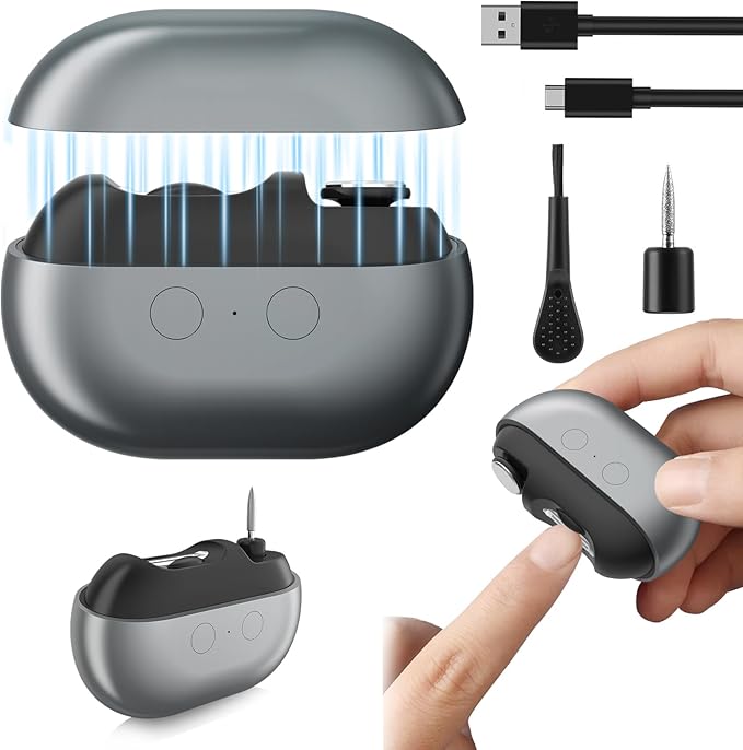 Electric Nail Clipper, Automatic Nail Clipper 2 Speed Settings with LED Light Smart 3-in-1 Nail Trimmer USB Charging Electric Toenail Clippers, for Children, Adults, and the Elderly