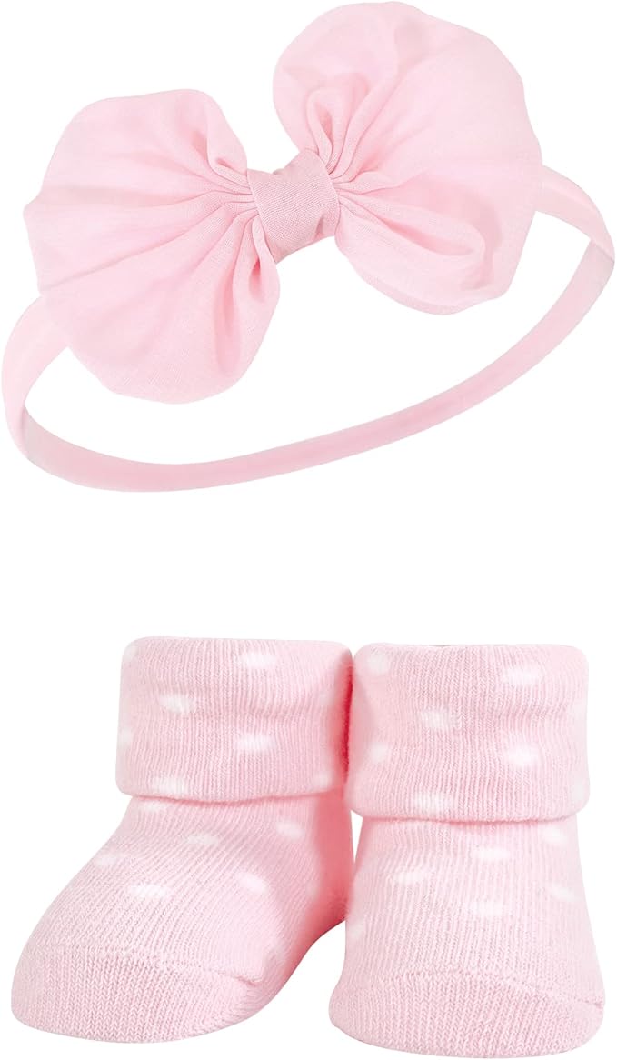 Hudson Baby Girl's Headband and Socks Giftset