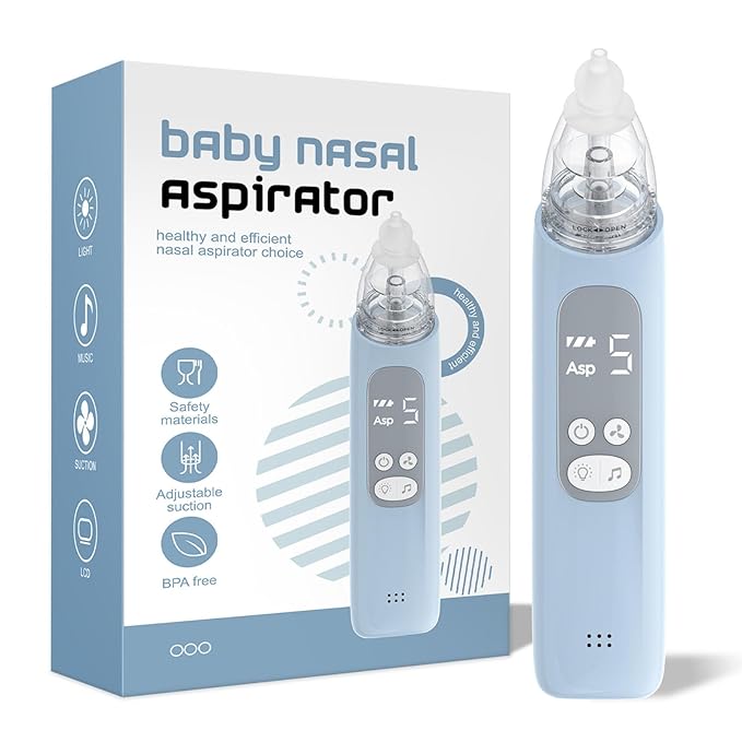 X-Bosak Nasal Aspirator for Baby, Electric Nose Sucker for Baby, Snot Sucker with 5 Levels Suction, Soothing Light & Nursery Rhymes