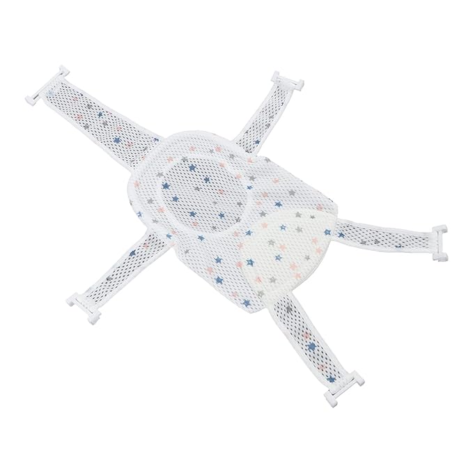 Asixxsix Bath Seat Support Net, Five Corner Baby Bath Seat Support Net Skid Proof Adjustable Baby Bath Support Net Universal Breathable Baby Shower Net for Newborn 0 to 18 Months (Star)