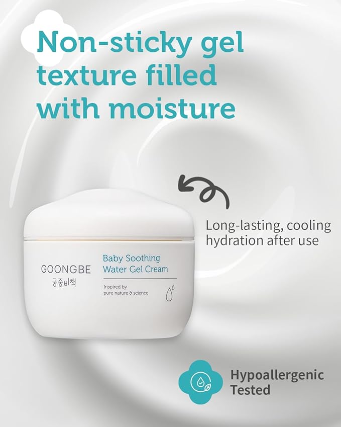 GOONGBE Baby Easy Wash Sun Lotion SPF 30 & Soothing Water Gel Cream - Korean Zinc Oxide Mineral Sunscreen & Cooling Moisturizer - Vegan Hypoallergenic for Ages 0-3, Lotion 2.11oz & Gel Cream 3.38oz