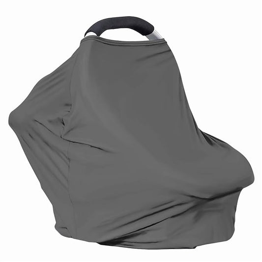 Solid Color Car Seat Nursing Breastfeeding Cover, Multi Use Cover Cozy Carseat Canopy Cover, Infant Babies Stroller Cover,Ultra Soft Stretchy Nurse Gifts Deep Gray Breastfeeding Cover
