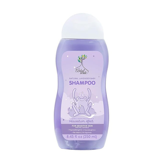 Arbol Verde - Lavender Baby Shampoo (8.45 fl Oz) | Hypoallergenic, Alcohol-Free, Gentle on Sensitive Skin, Relaxing Scent