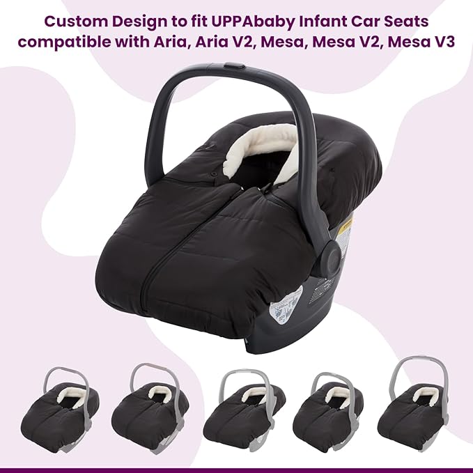 Buntting Bag Compatible with UPPAbaby Aria, Aria V2, Mesa, Mesa V2, Mesa V3 Infant Car Seats, Warm and Ultra-Plush Waterproof car seat Cover, Footmuff, Winter Cover Universal. nfant Car Seats