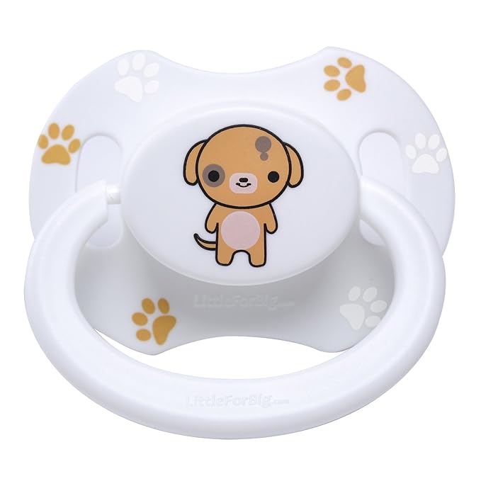 LittleForBig Bigshield Generation-II Big Sized Pacifier Printed Set - Black Kitty and White Puppy