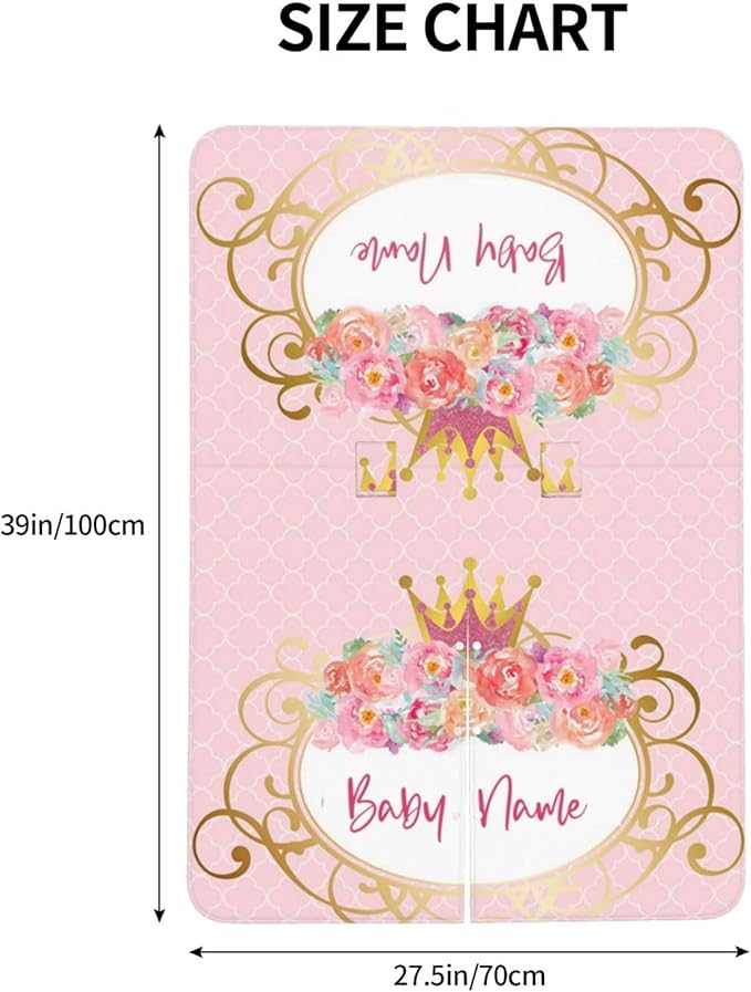 Personalized Flowers Crown, Customization Peekaboo Opening Carseat Canopy for Newborn, Breastfeeding Nursing, with Name Infant Toddler Blanket