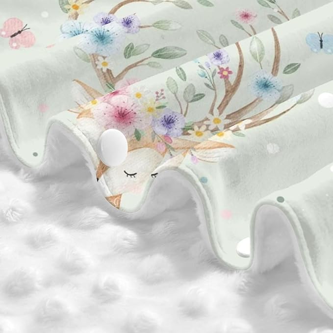 Custom Baby Car Seat Canopy with Name, Personalized Stroller Baby Car Seat Covers for Boys Girls, Minky Nursing Carseat Cover for Breastfeeding, Car Seat Canopies for Infant Newborn(Deer)