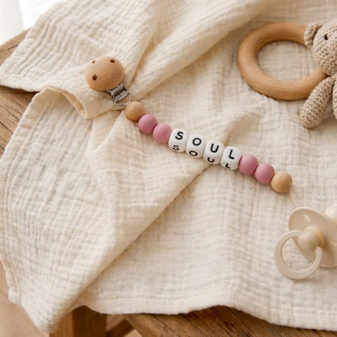 Personalized Pacifier Clip with Name Monogram Pacifier Clip Newborn Silicone Paci Holder