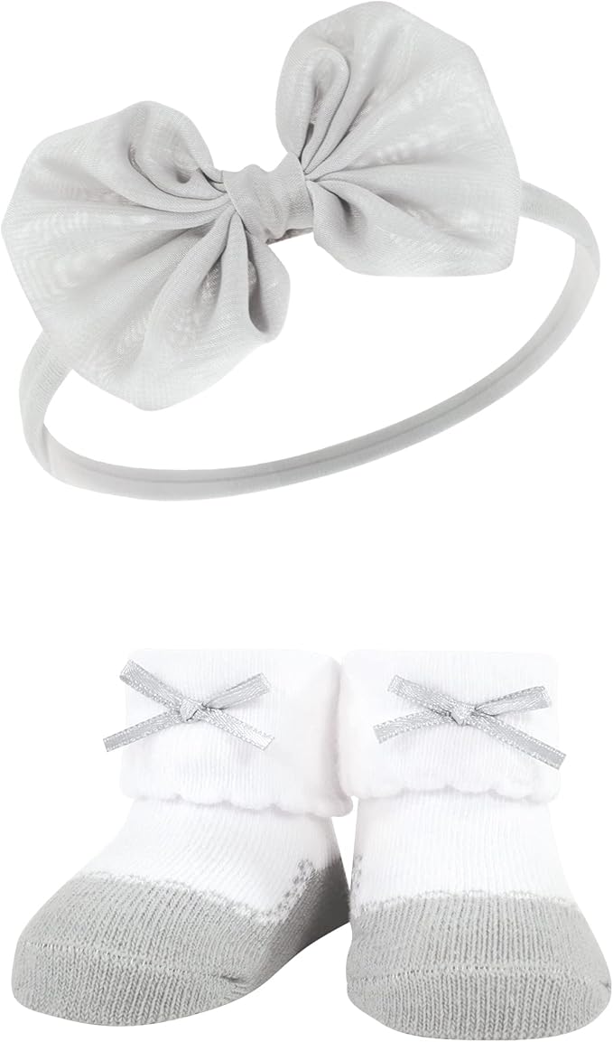 Hudson Baby Girl's Headband and Socks Giftset