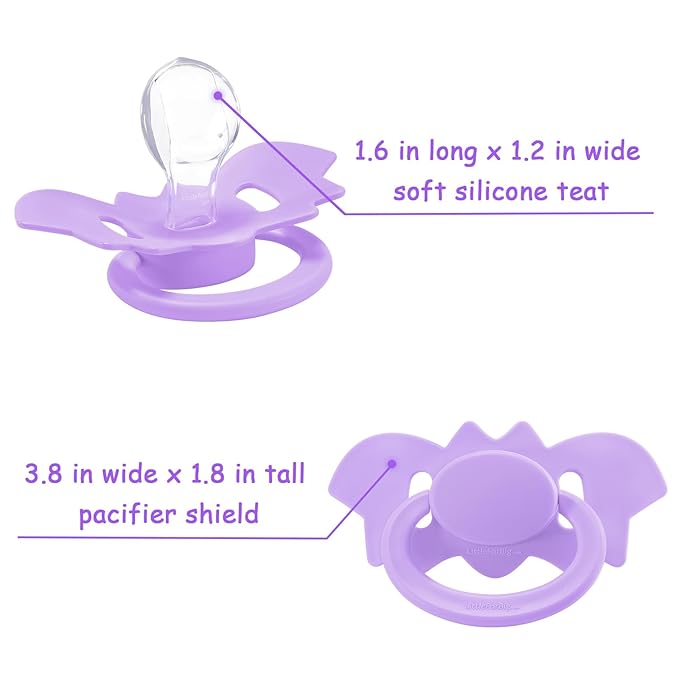 LittleForBig Bigshield Generation-II Adult Sized Pacifier - Baby Bat Pacifier Purple