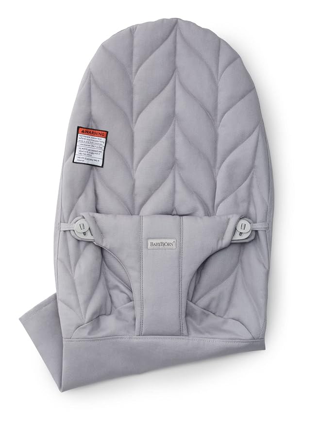 BabyBjörn Fabric Seat for Bouncer, Cotton, Petal Quilt, Light Gray
