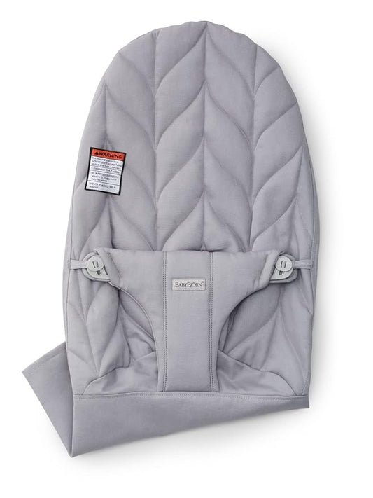BabyBjörn Fabric Seat for Bouncer, Cotton, Petal Quilt, Light Gray