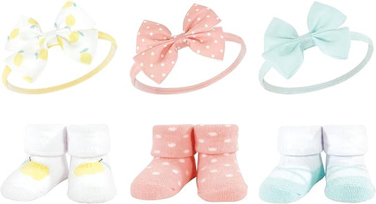 Hudson Baby Girl's Headband and Socks Giftset