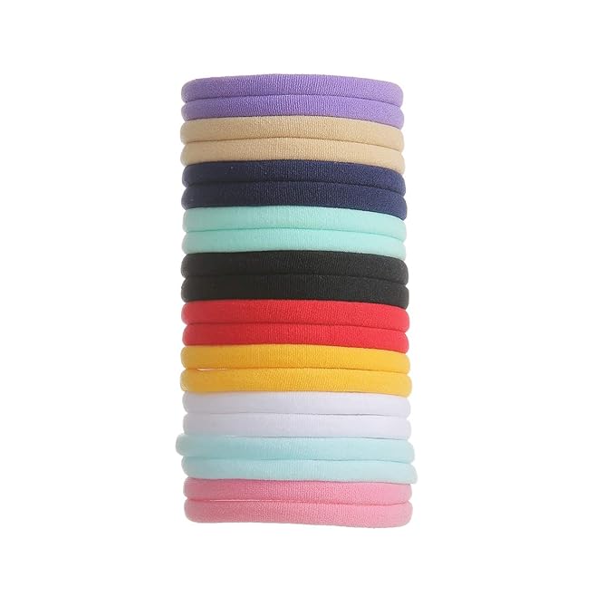 inSowni 50 Pack Super Soft Stretchy DIY Solid Nylon Headbands Baby Hair Bands One Size Fits All (10 Multi-color)