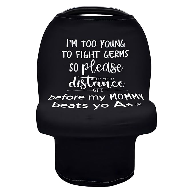 Nursing Cover for Newborn Breastfeeding Multi Use Infant Stroller Canopy Unisex Baby Car Seat Cover for Baby Boy and Girl (White and Black)