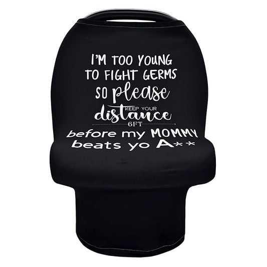 Nursing Cover for Newborn Breastfeeding Multi Use Infant Stroller Canopy Unisex Baby Car Seat Cover for Baby Boy and Girl (White and Black)
