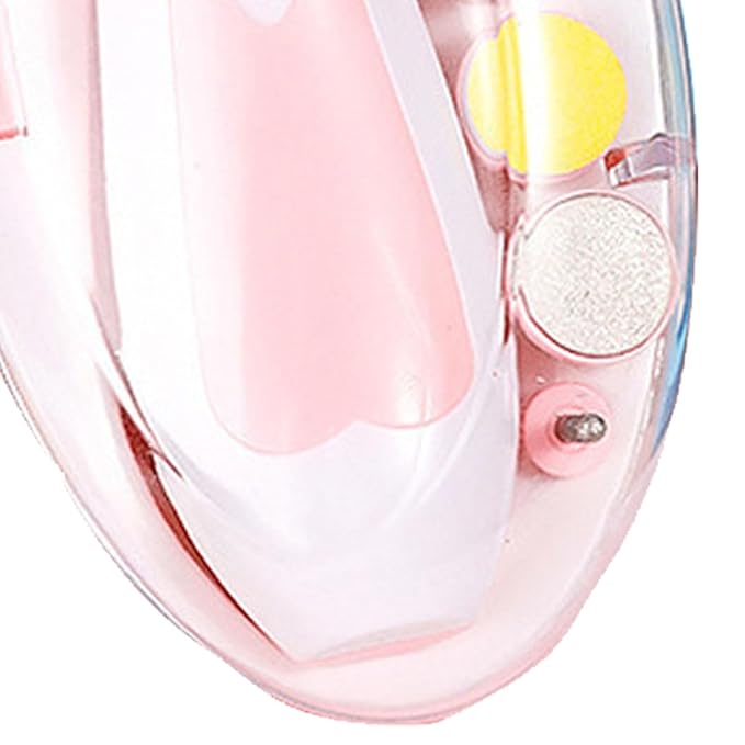 Baby Electric Nail Trimmer, LED Baby Nail File Electric Nail Trimmer Manicure Set Toes Fingernails Care Trim Polish Kit for Toddlers Kids Newborn (Light Pink)