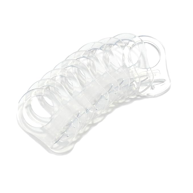 10 Clean Food Grade Transparent Silicone Adapter Rings Holder for Button Style Maam Dummy Baby Pacifier Soother Teething Ribbon Clip