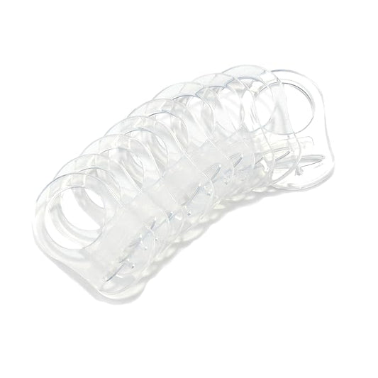 10 Clean Food Grade Transparent Silicone Adapter Rings Holder for Button Style Maam Dummy Baby Pacifier Soother Teething Ribbon Clip