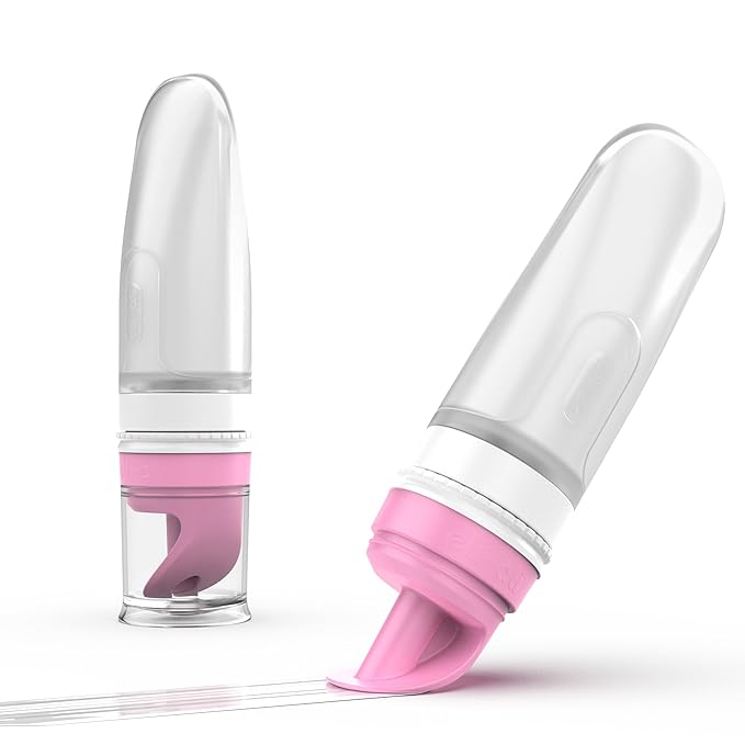 Eli & Ali Swiper Tube - No-Touch Cream Applicator with Refillable Silicone Cream Dispenser for Sunscreen, Diaper Rash, Tattoo Aftercare, Nipple, Progesterone & More - TSA Friendly - Pink, 1 Pack