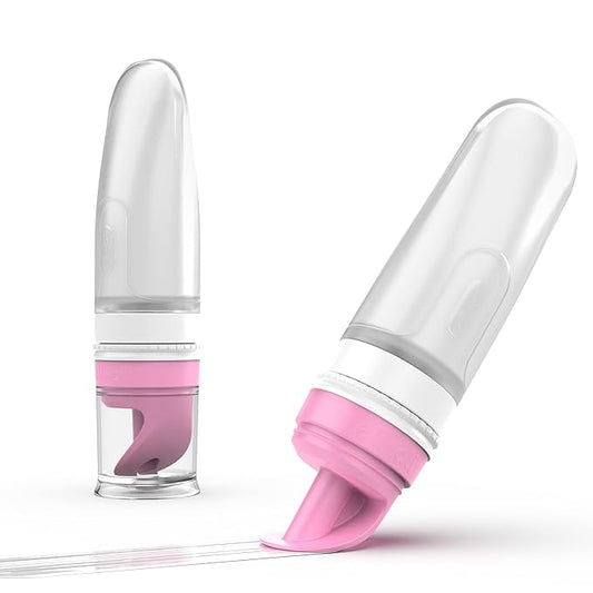 Eli & Ali Swiper Tube - No-Touch Cream Applicator with Refillable Silicone Cream Dispenser for Sunscreen, Diaper Rash, Tattoo Aftercare, Nipple, Progesterone & More - TSA Friendly - Pink, 1 Pack