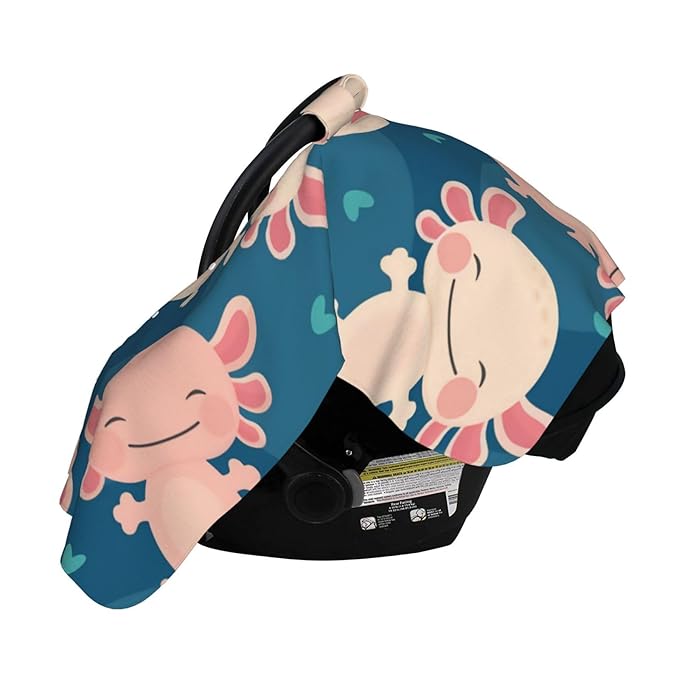 Axolotl Kawaii Baby Car Seat, Rain Shelter, Multifunctional Nursing Cover for Newborns, Mother Care, Breastfeeding, Black
