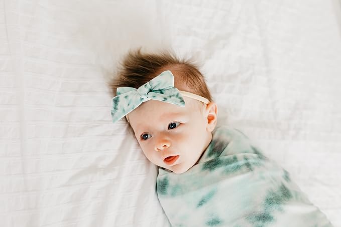 Copper Pearl Baby Bows: Stylish Headbands for Baby Girls, Premium Soft and Stretchy Baby Headbands, Perfect for Newborns, Trendy Designs - Bahama