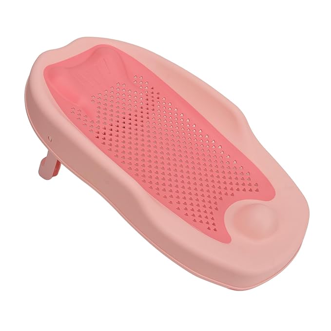 Foldable Baby Bath Support with Universal Fit, Hollow Pattern Bathtub Holder for Infants, Ergonomic Design, Quick Drainage, Non Slip ()