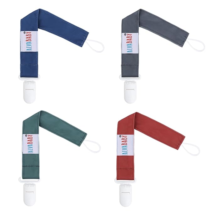 ALVABABY Pacifier Clips 8 Pack Paci Clip Holder Leashes Binky Fits Binkie Styles Teethers