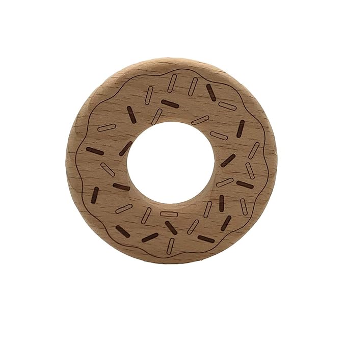 Organic Wooden Donuts Natural Handmade Unfinished Beech Wooden Animal Shape Pattern DIY Home Decoration Crafts Accessory (Donuts)