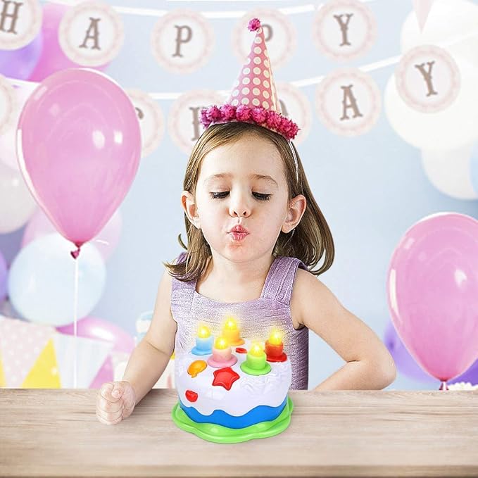 First Birthday Cake Toy - Music Cake Toys with Counting and Blow Candles Singing Toys for 1 2 3 4 Years Old Boys Girls Birthday and Xmas Gift