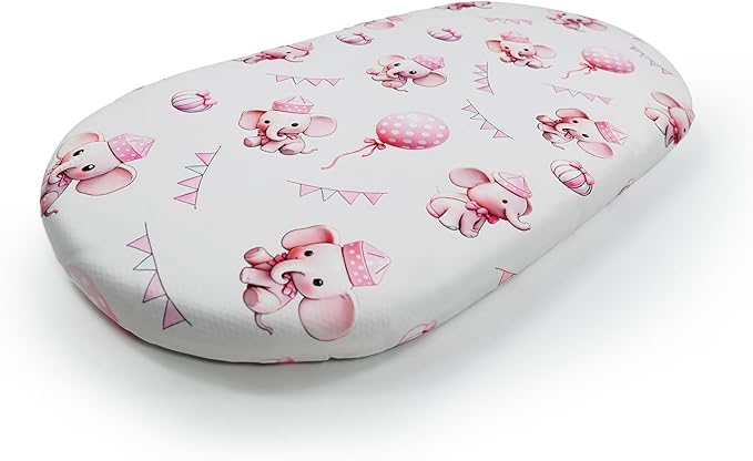 Ultra-Soft 2-Pack Stretchy Bassinet Sheets - Universal Fit for Halo Bassinest, Graco, Chicco & Most Bassinets (Rectangle/Oval/Hourglass) | Safe Snug Fit for Girls & Boys, Unisex Cradle Mattress Covers