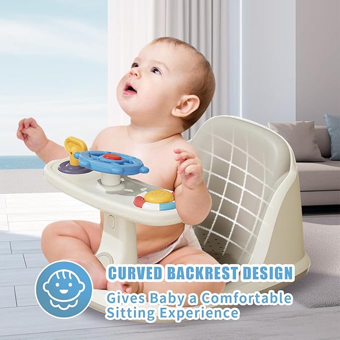 Baby Bath Chair, Designed for 6-36 Months Baby, Portable Toddler Bath Chair, Non-Slip, Suitable for Baby Bathtubs，Floor, Bath Seats for Babies Sitting Up.