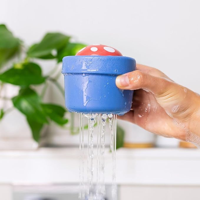 Tiger Tribe Bath Pop-Up Mushroom: Water-Activated Peek-A-Boo Toy for Kids, Eco-Friendly, Sensory Play, Bioplastic, Ages 0-4